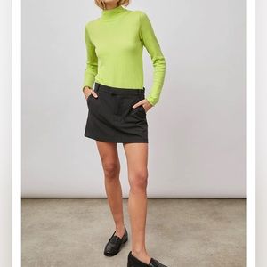 neon yellow Turleneck Smoke & Mirrors chartreuse soft stretch knit bodycon XS
